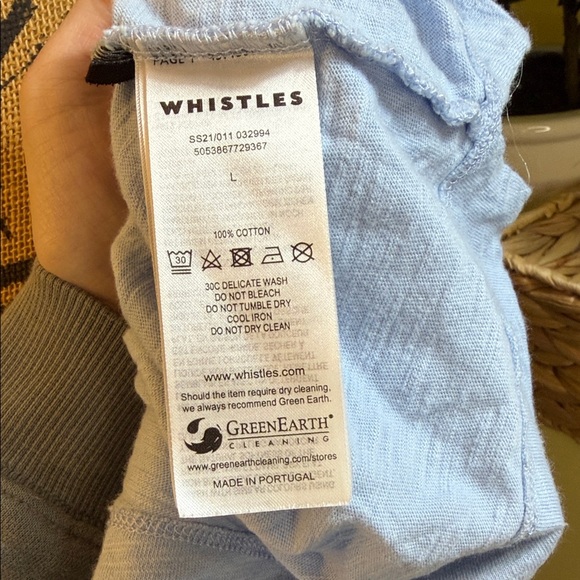 Whistles Pale Blue Pocket Tee - Picture 5 of 5
